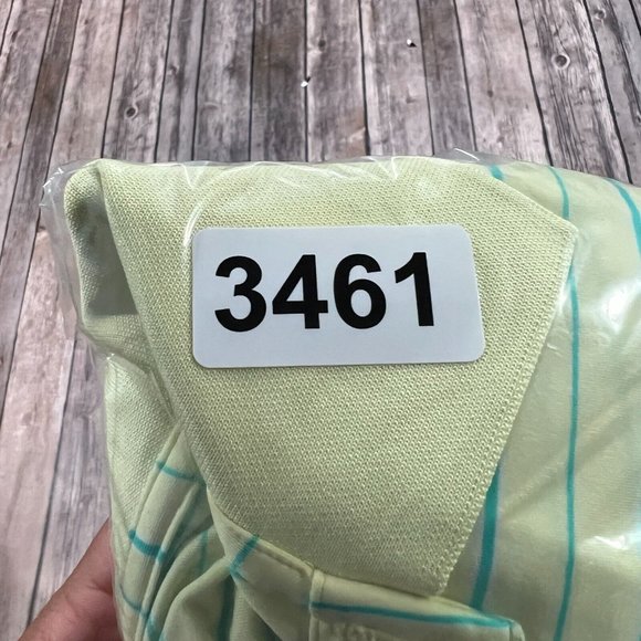 Peter Millar Summer Comfort E4 Performance Golf Polo Large Mens Yellow Stripe - Picture 9 of 9